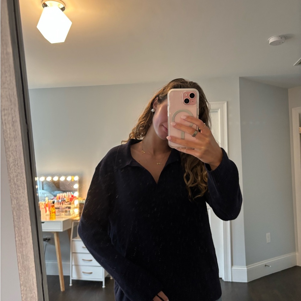 Women's Outerknown Collared Navy Sweater